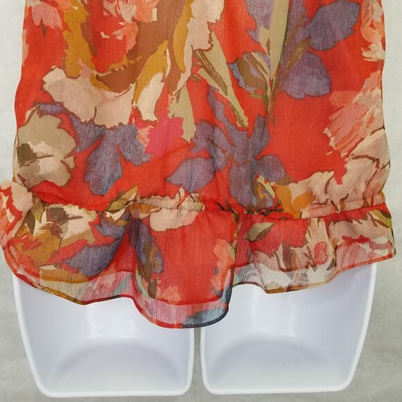 Abercrombie & Fitch Camisole Women's XS Red Floral Beaded Tank Top String A&F - Picture 9 of 14